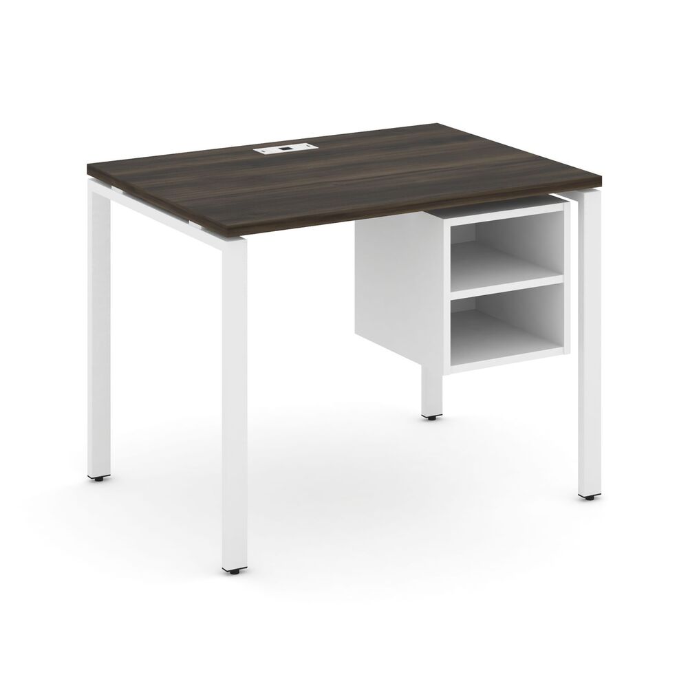 Стол рабочий с подвесной тумбой с двумя открытыми нишами