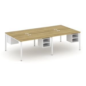 Рабочая станция двухсторонняя с подвесными тумбами на 4 места