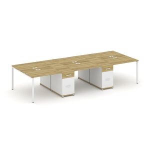 Рабочая станция на 6 мест с двумя опорными тумбами