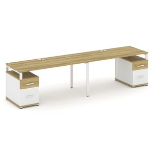 Рабочая станция на 2 места с двумя опорными тумбами