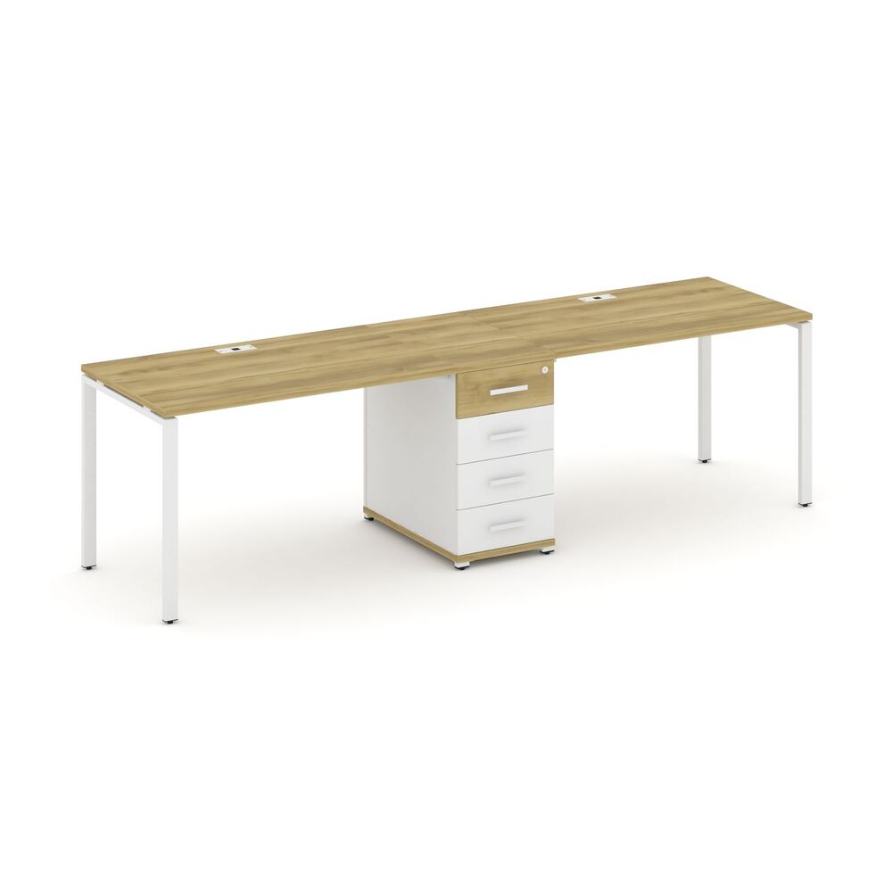 Рабочая станция на 2 места с одной опорной тумбой