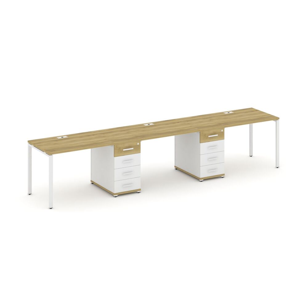 Рабочая станция на 3 места с двумя опорными тумбами