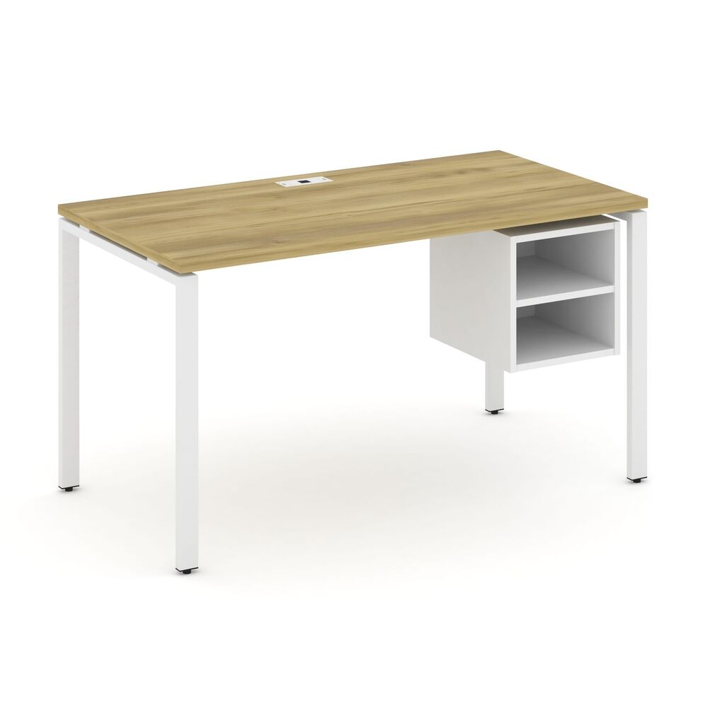 Стол рабочий с подвесной тумбой с двумя открытыми нишами