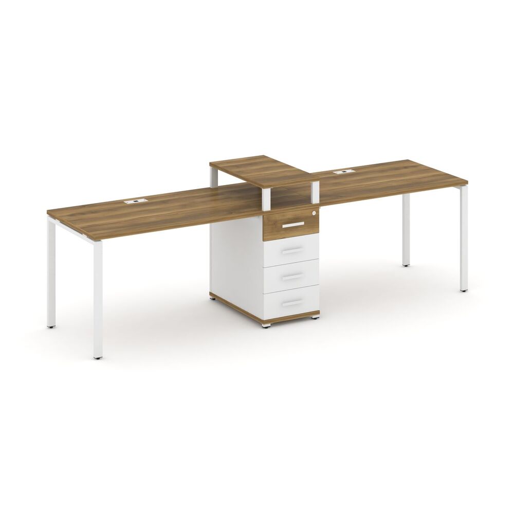 Рабочая станция на 2 места с одной опорной тумбой