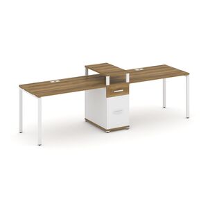 Рабочая станция на 2 места с одной опорной тумбой