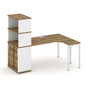 Стол эргономичный с опорным шкафом-купе с надставкой высокой правый