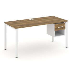 Стол рабочий с подвесной тумбой одной открытой нишей и одним ящиком