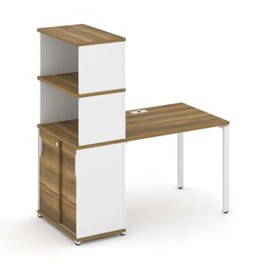 Стол рабочий с опорным шкафом купе с надставкой высокой