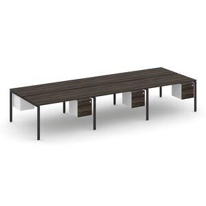 Рабочая станция двухсторонняя с подвесными тумбами на 6 мест