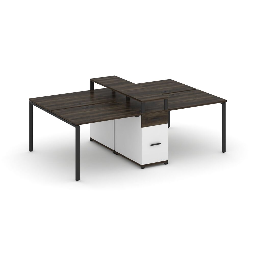 Рабочая станция на 4 места с одной опорной тумбой