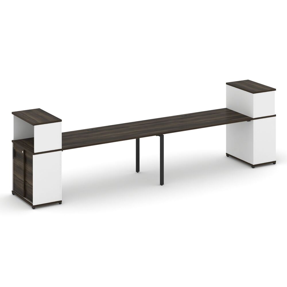 Рабочая станция с опорными шкафом купе с надставкой низкой