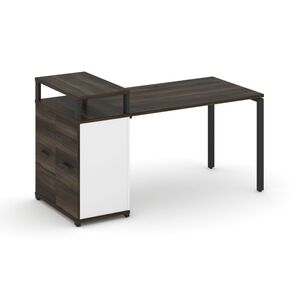 Стол рабочий с опорным распашным шкафом с верхним горизонтом