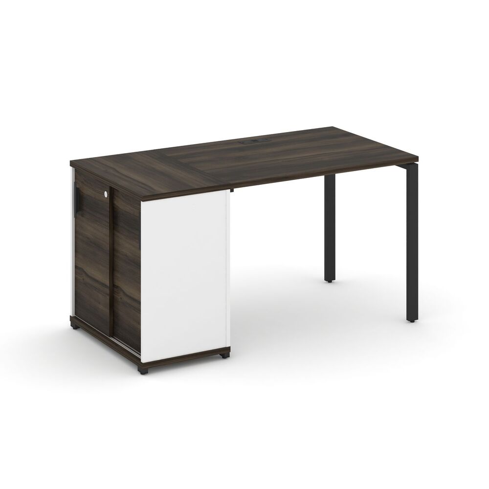 Стол рабочий с опорным шкафом купе