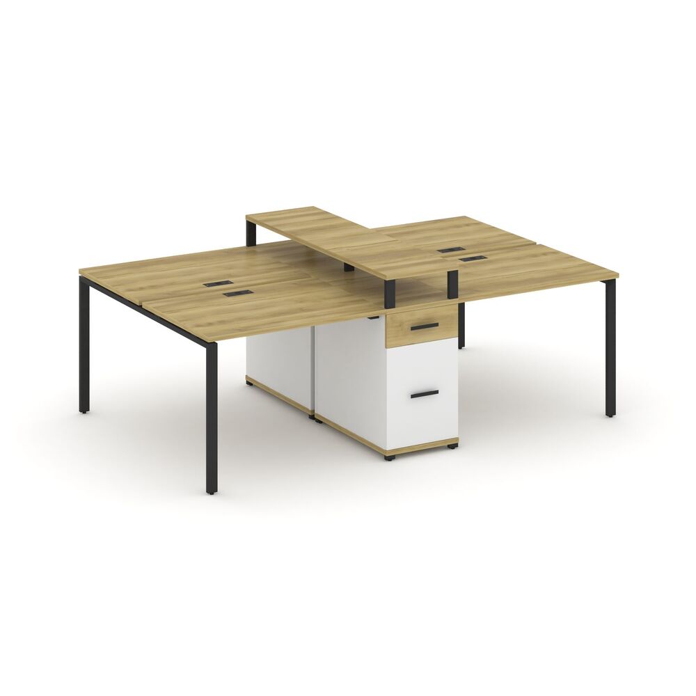 Рабочая станция на 4 места с одной опорной тумбой