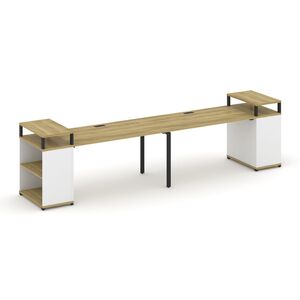 Рабочая станция с опорными стеллажами с верхними горизонтами