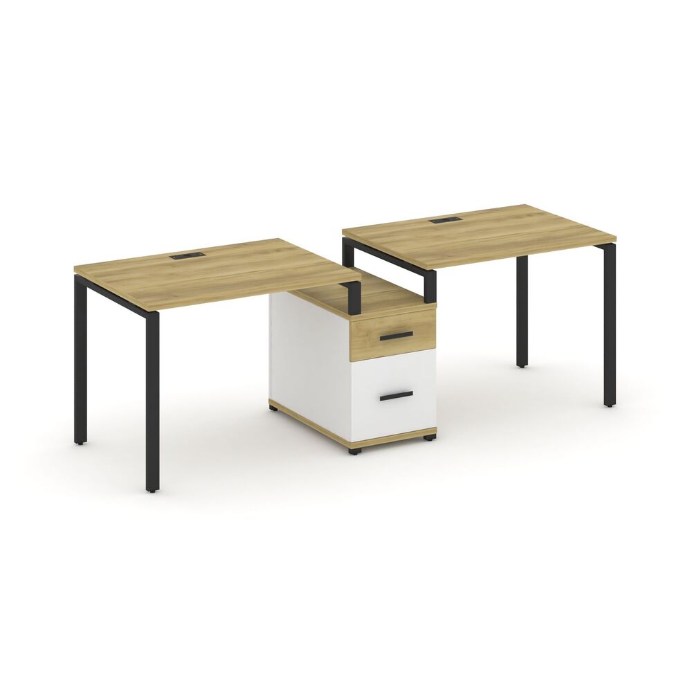 Рабочая станция на 2 места с одной опорной тумбой