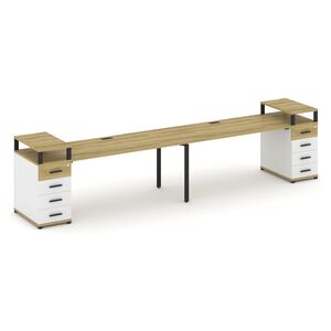 Рабочая станция на 2 места с двумя опорными тумбами