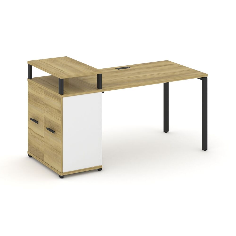 Стол рабочий с опорным распашным шкафом с верхним горизонтом