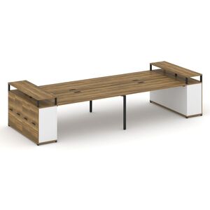 Рабочая станция с опорными распашными шкафоми с верхними горизонтами