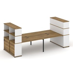 Рабочая станция с опорными шкафами купе с надставкой высокой