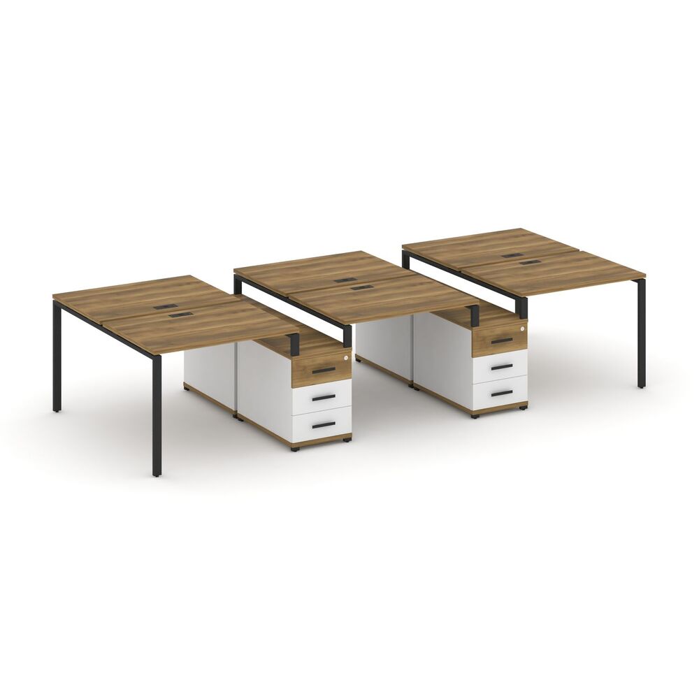 Рабочая станция на 6 мест с двумя двухсторонними опорными тумбами