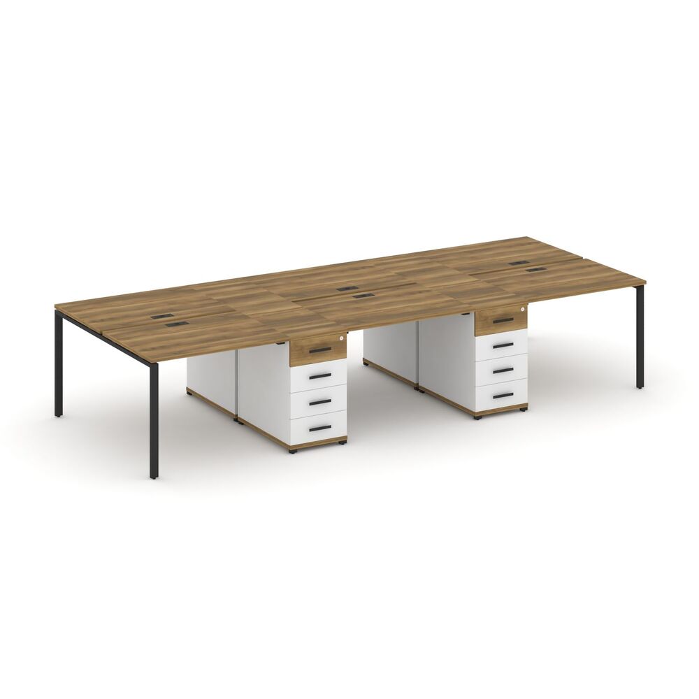 Рабочая станция на 6 мест с двумя опорными тумбами