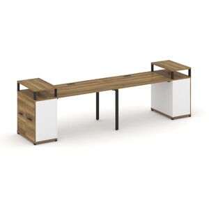 Рабочая станция с опорными распашными шкафами с верхними горизонтами