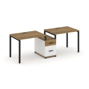 Рабочая станция на 2 места с одной опорной тумбой