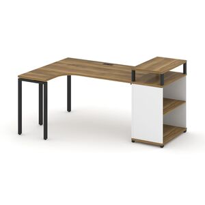 Стол эргономичный с опорным стеллажом с верхним горизонтом левый