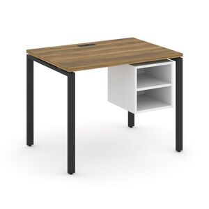 Стол рабочий с подвесной тумбой с двумя открытыми нишами