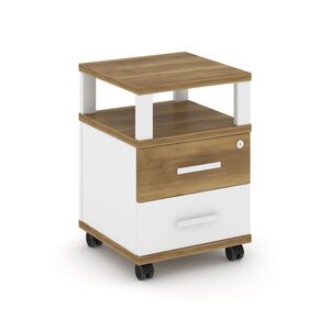 Тумба мобильная 2 ящика с надставкой