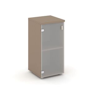 Шкаф низкий узкий левый (1 низкий фасад стекло)