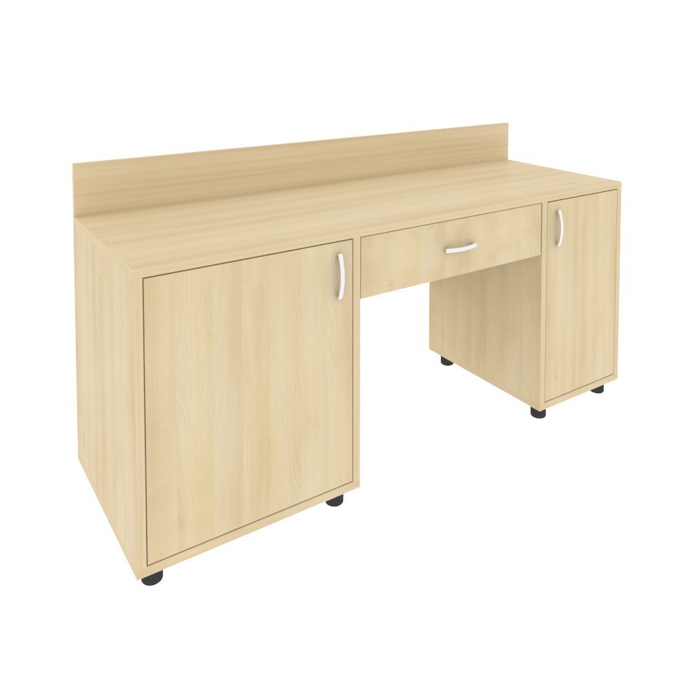 Стол с 2-мя тумбами и бортиком (левый)