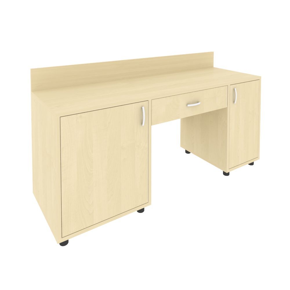 Стол с 2-мя тумбами и бортиком (левый)