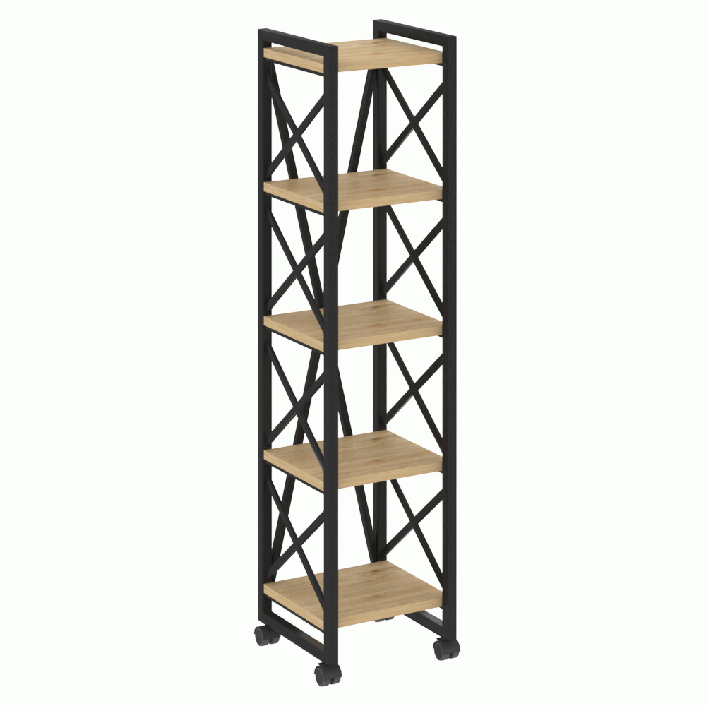 Стеллаж на колесных опорах-5 полок