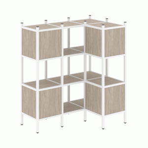 Угловой внутренний стеллаж наборный