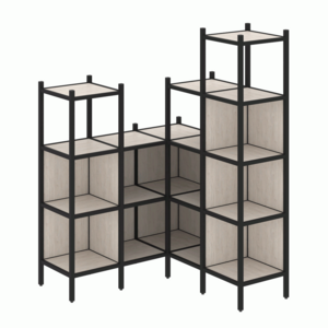 Угловой внутренний стеллаж наборный