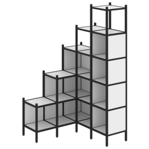 Угловой внутренний стеллаж наборный