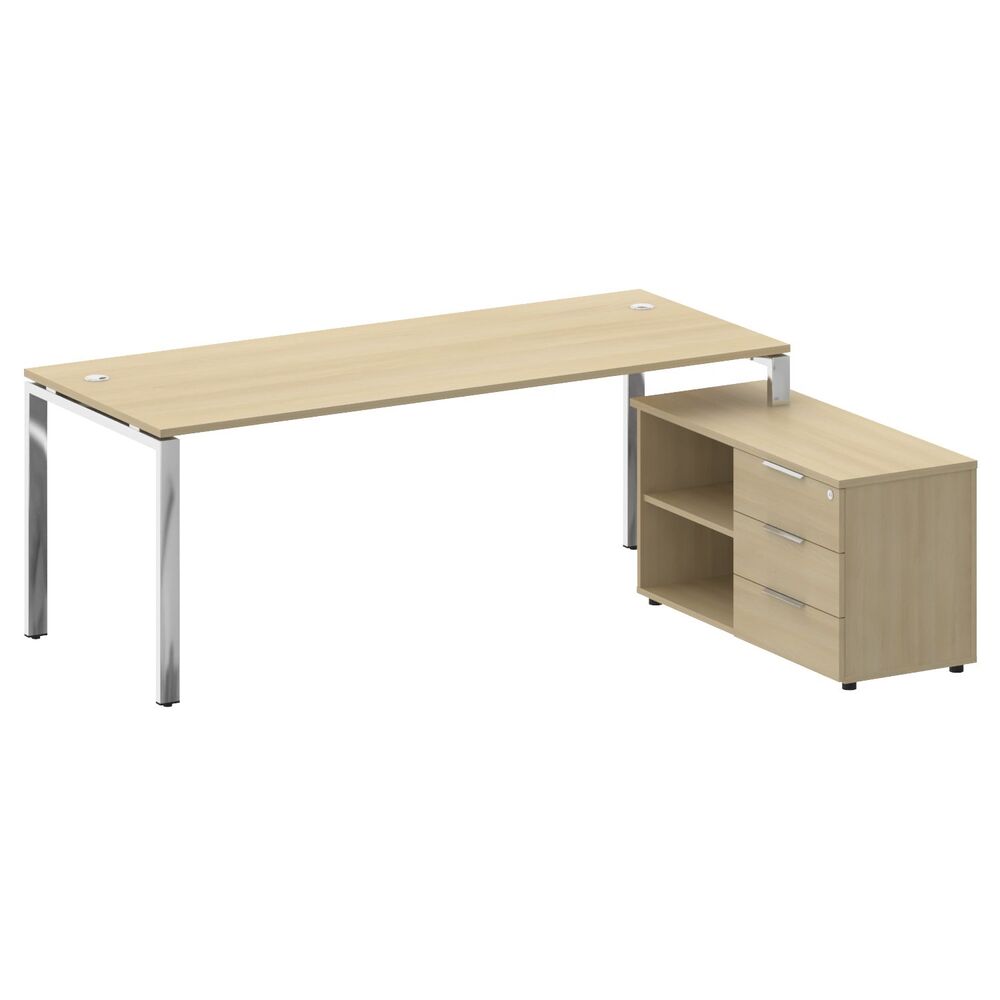 Стол рабочий руководителя с опорной тумбой правый