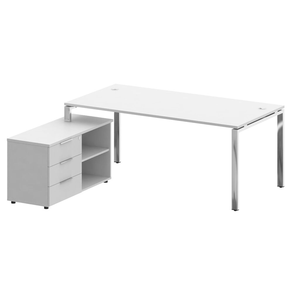 Стол рабочий руководителя с опорной тумбой левый