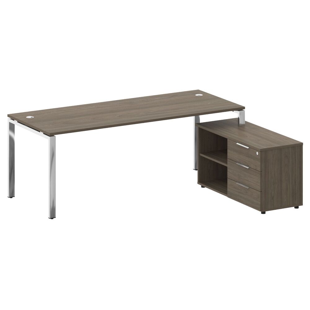 Стол рабочий руководителя с опорной тумбой правый