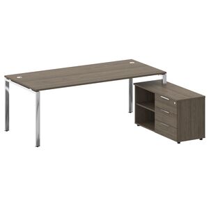 Стол рабочий руководителя с опорной тумбой правый