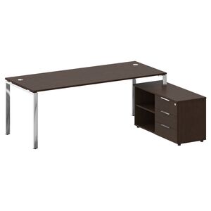 Стол рабочий руководителя с опорной тумбой правый
