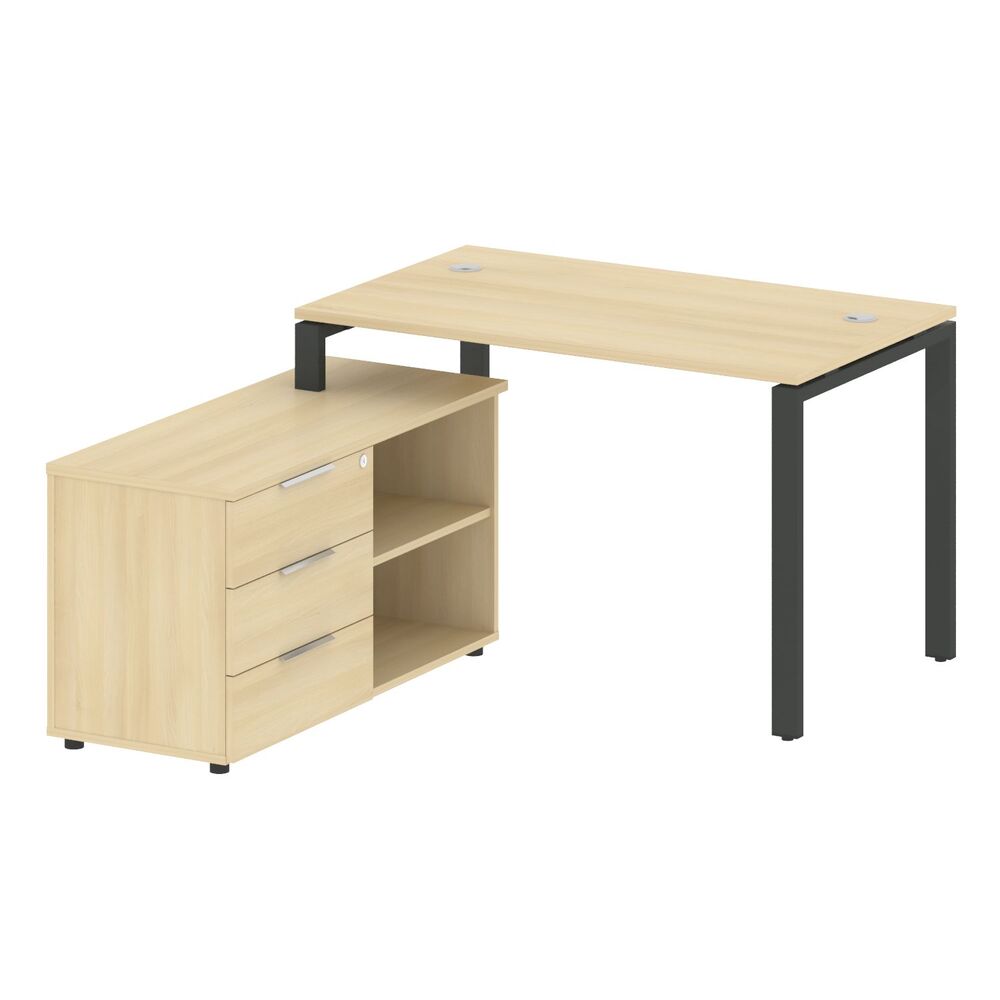 Рабочая станция с опорной тумбой левая