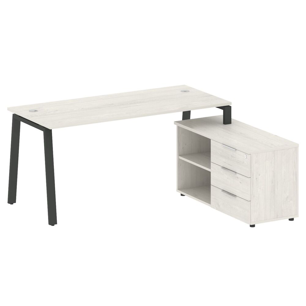 Рабочая станция на А-образном м/к с опорной тумбой правая