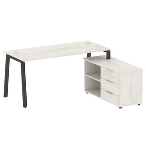 Рабочая станция на А-образном м/к с опорной тумбой правая