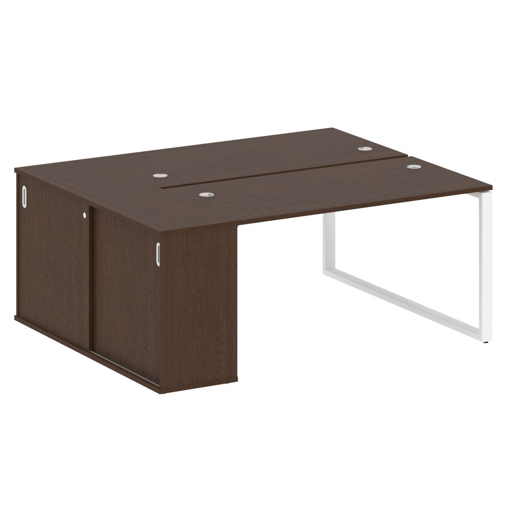 Рабочая станция на О-образном м/к с опорным шкафом-купе