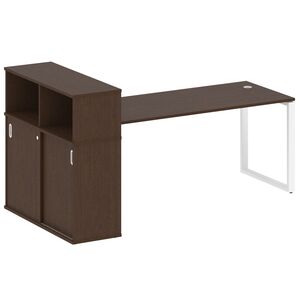 Стол письменный на О-образном м/к с опорным шкафом-купе