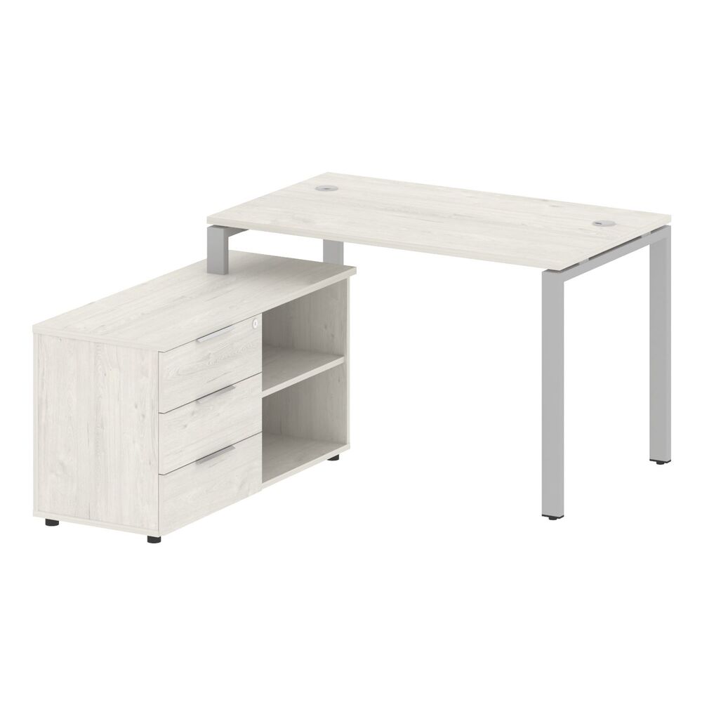 Рабочая станция с опорной тумбой левая