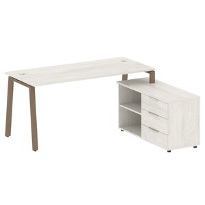 Рабочая станция на А-образном м/к с опорной тумбой правая